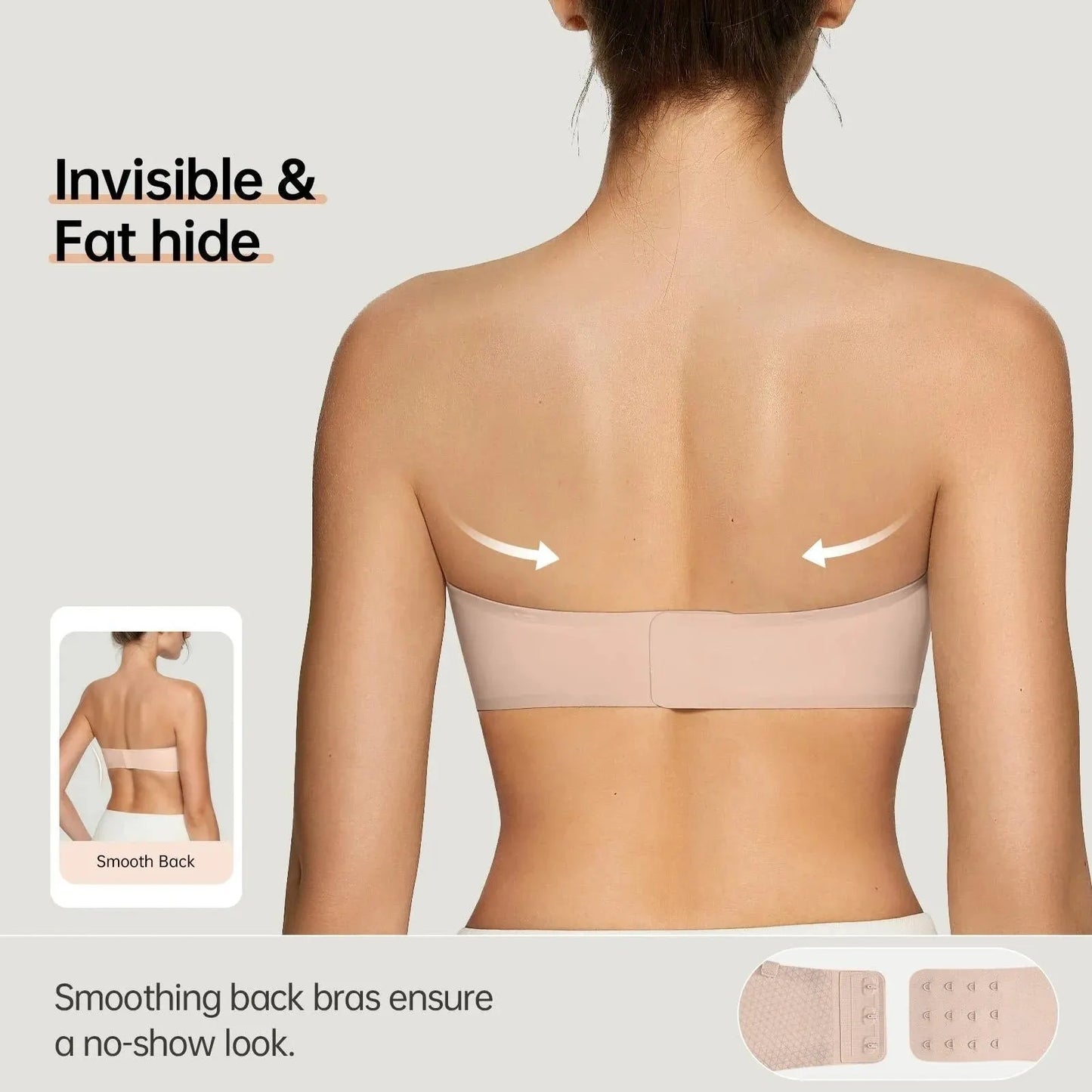 💞Womens Strapless Bras Push Up Bandeau Bra Non Slip Wireless Supportive Padded Bras Seamless Comfortable Tube Jelly Bras