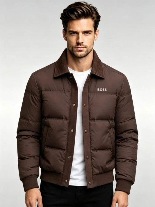 Rib Collar Puffer Jacket