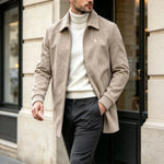 Button-Front Collared Men Coat