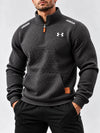 Quilted Grid Quarter Zip Pullover