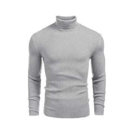 Coofandy Men's Slim Fit Knitted Ribbed Turtleneck Sweater - Acrylic Winter Pullover