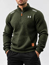 Quilted Grid Quarter Zip Pullover