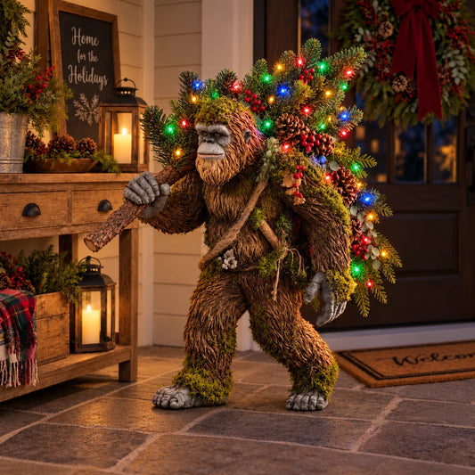 Lighted Woodland Bigfoot Christmas Porch Decor
